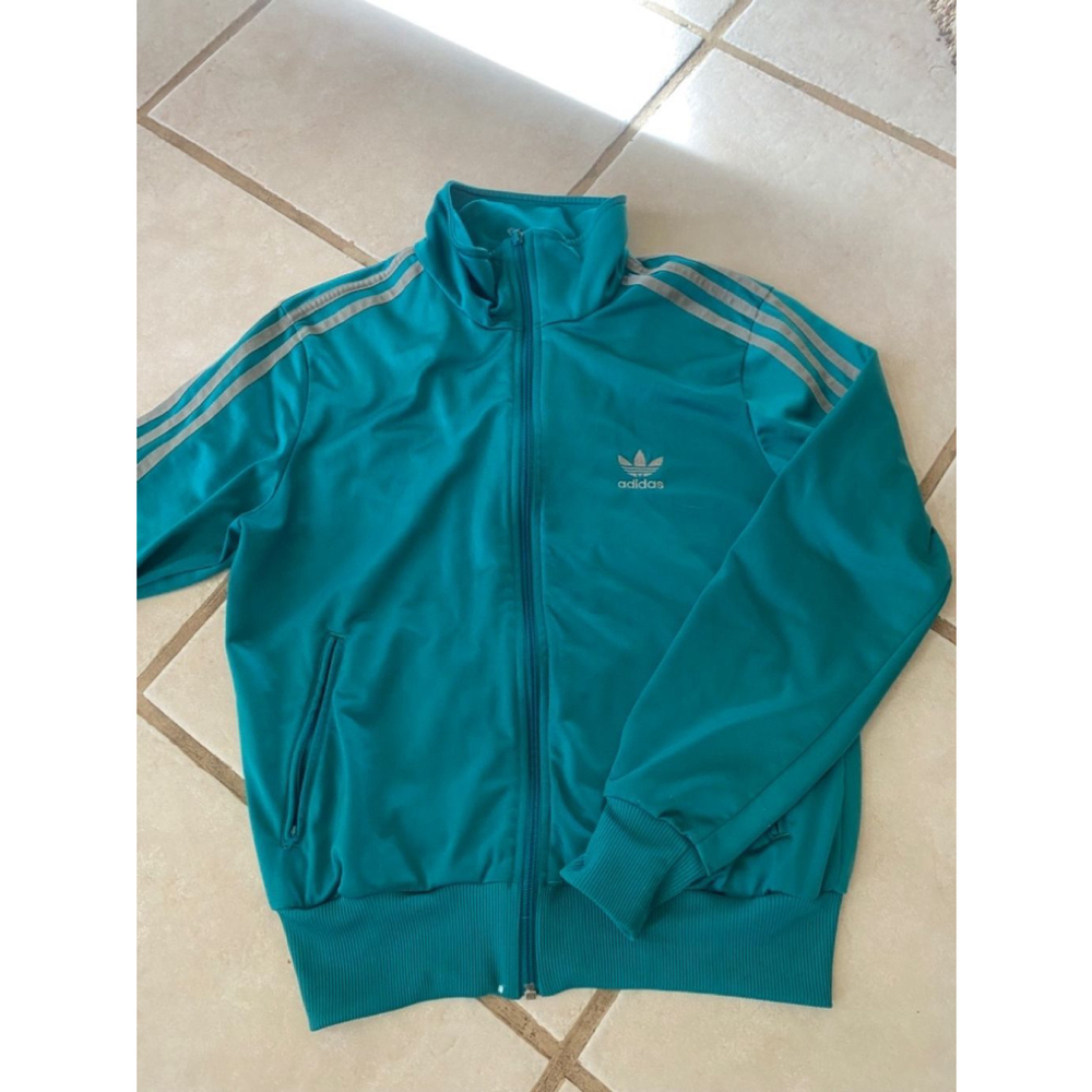 Vintage turquoise adidas tracksuit jacket